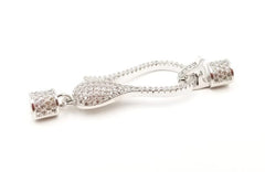 24K Gold Filled Lobster Clasp Cubic Zirconia Micro Pave, Pave Closure Clasp, Pave Clasp, Enhancer, CZ Buckle Clasps, Lobster Clasp, Cubic Zirconia, 50x14mm, CL230