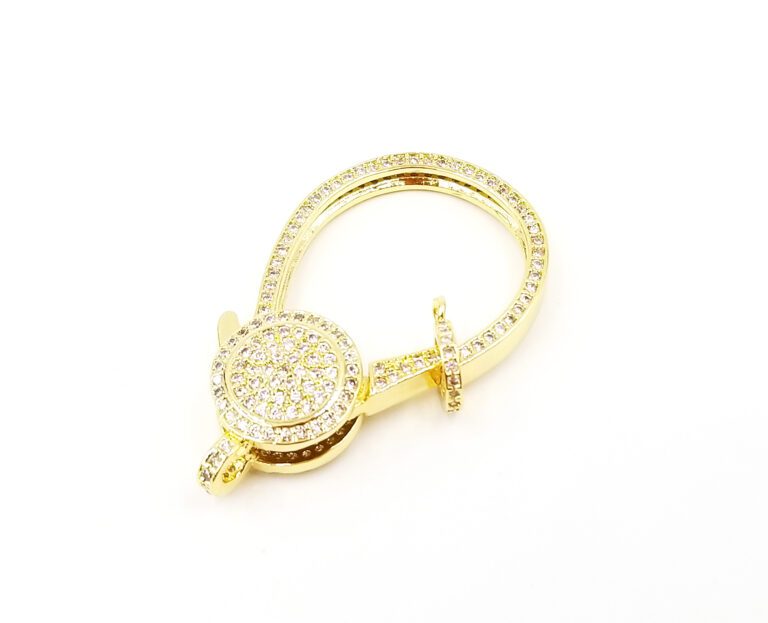 24K Gold Filled Lobster Claw Clasp CZ Micro Pave, Lobster Claw Clasp, Necklace Clasp, Bracelet Clasp, Cubic Zirconia, Clasp, 40x22mm, CL233