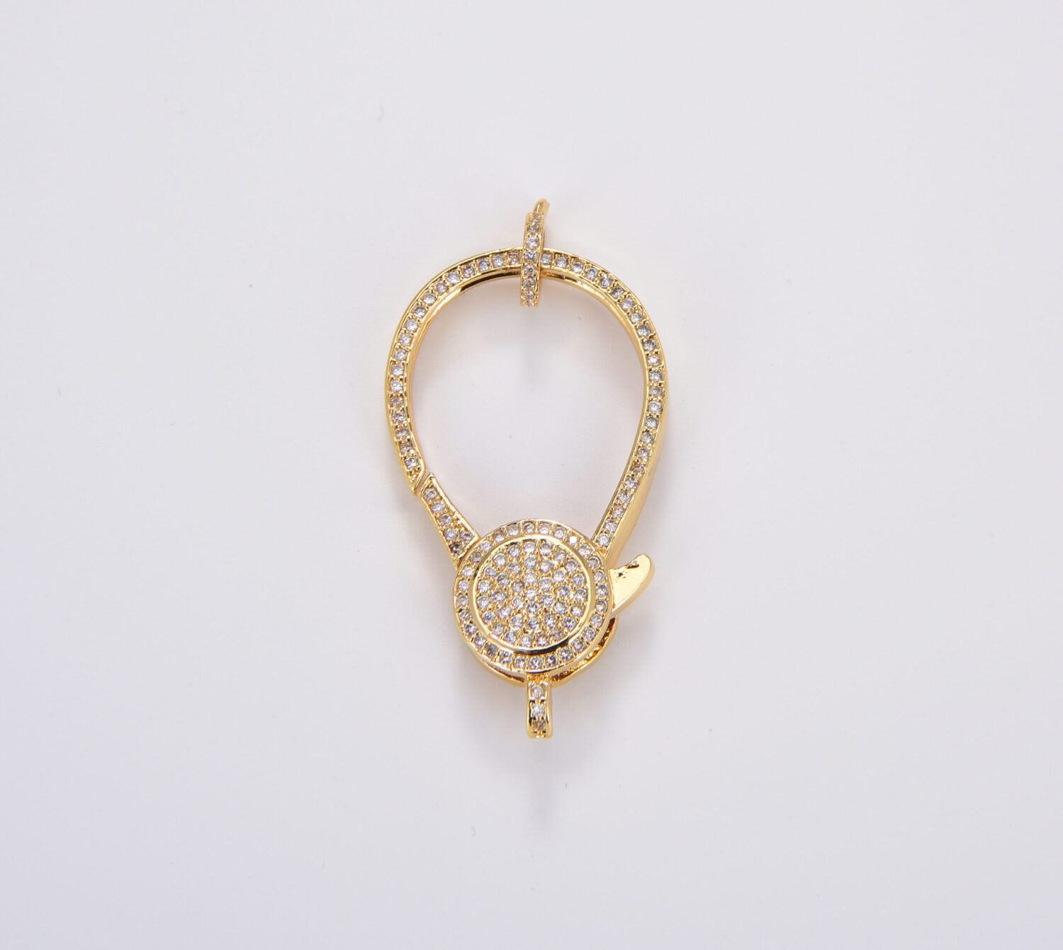 24K Gold Filled Lobster Claw Clasp CZ Micro Pave, Lobster Claw Clasp, Necklace Clasp, Bracelet Clasp, Cubic Zirconia, Clasp, 40x22mm, CL233