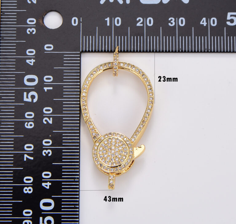 24K Gold Filled Lobster Claw Clasp CZ Micro Pave, Lobster Claw Clasp, Necklace Clasp, Bracelet Clasp, Cubic Zirconia, Clasp, 40x22mm, CL233