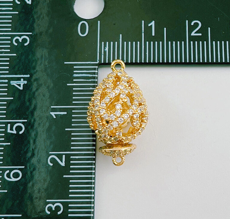 18K Gold Filled Teardrop Shape Screw Clasp, Connector Clasp, Screw Lock Clasp for Necklace Bracelet Jewelry Making Supply, 23x13mm, CL238