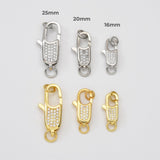 18K Gold Filled Rectangle Lobster Claw Clasp Closure Findings Supply for Jewelry Making Supply, 25/20/16mm, CL240