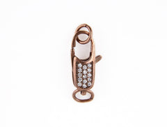 24K Gold Filled Lobster Clasp, Micro Pave CZ Lobster Claw Clasps w/ Open Jump Ring, Cubic Zirconia, Pave Enhancer ,Fine Jewelry Clasps, 1/2/6pcs, 25x9mm, CL241