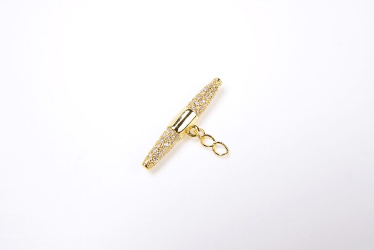 24K Gold Filled Micro Pave Cubic Zirconia Toggle Clasps, T-Bar, Clasp Connector, Pave Findings, Toggle Clasp, Silver Toggle Clasps, Jewelry Making, 26x7mm, CL246