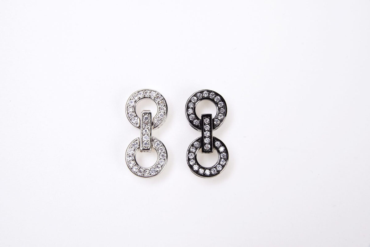 Round Buckle Clasps, Micro Pave Pendant, Copper Clasp, Micro Pave Beads, Clasp Buckle, Crystal Pave, Micro Pave Charms, 20x9mm, CL273