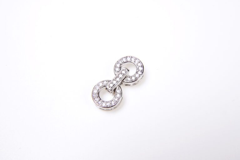 Round Buckle Clasps, Micro Pave Pendant, Copper Clasp, Micro Pave Beads, Clasp Buckle, Crystal Pave, Micro Pave Charms, 20x9mm, CL273