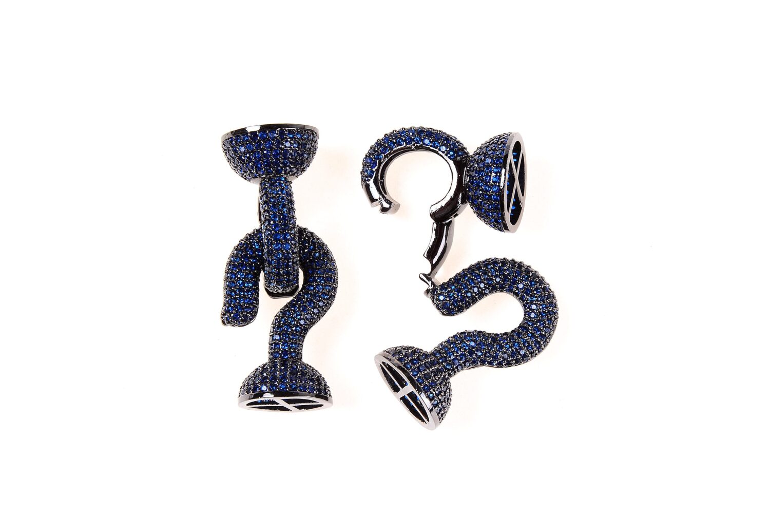 24K Gold Filled Micro Pave Beads, Micro Pave Pendant, Copper Clasp, Micro Pave CZ, Clasp Buckle, Crystal Pave, Micro Pave Charms, 41x17mm, CL281