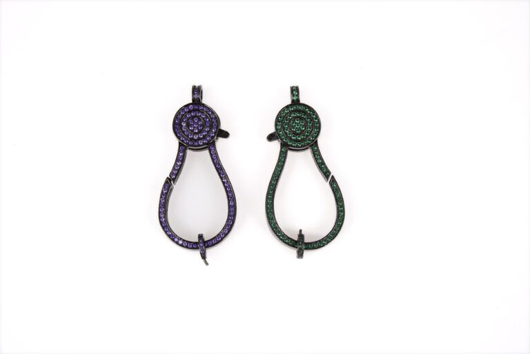 24K Gold Filled Cubic Zirconia Micro Pave, Lobster Claw Clasps, Gold Lobster Clasp, Crystal Pave, 55x24mm, CL282
