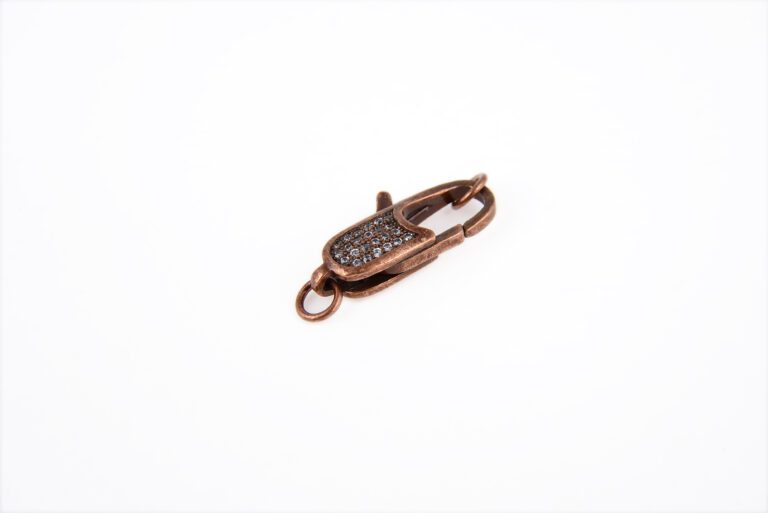 Large Clasp, Micro Pave CZ, Rhinestone Clasp, Copper Clasp, Antique Silver Clasp, Box Clasp, Micro Pave Charms, 29x12mm, CL284