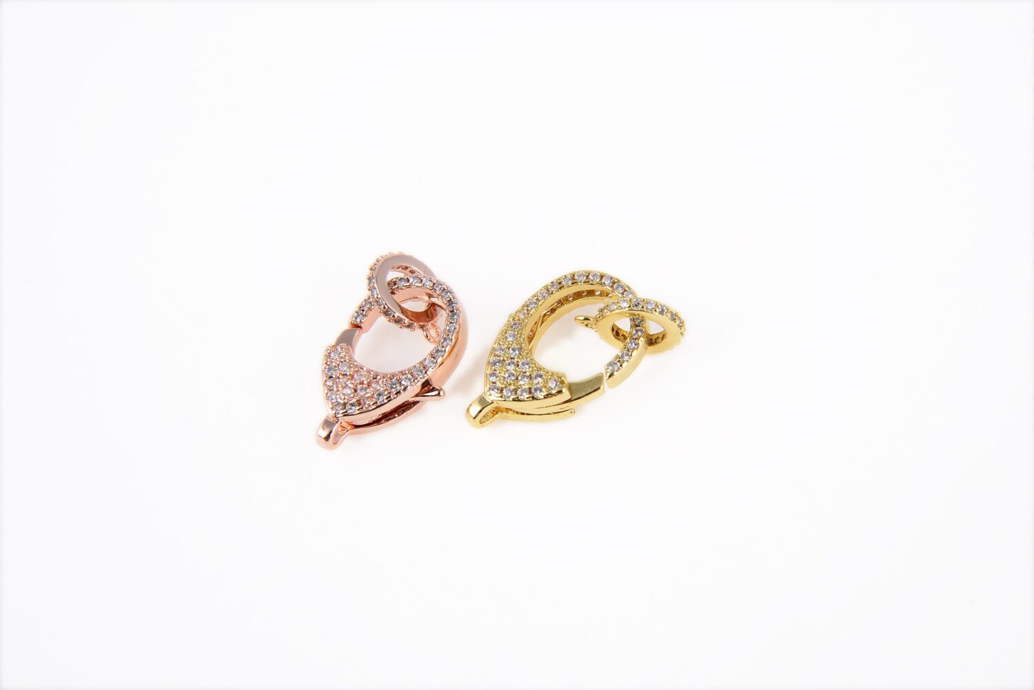18K Gold Filled Lobster Claw Clasp, Cubic Zirconia Clear Micro Pave Lobster End Clasp, Cubic Clasp Enhancer, Jewelry Making Supply, 25x13mm, CL285