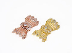 24K Gold Filled Butterfly Clasps, CZ Micro Pave, Crystal Butterfly, Connector Clasp, Buckle Clasp, Connector Clasp, 48x29mm, CL288