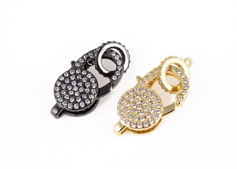 18K Gold Filled Cubic Zirconia Micro Pave, Lobster Claw Clasps, Gold Lobster Clasp, Crystal Pave, Micro Pave Charms, 24x11mm, CL289