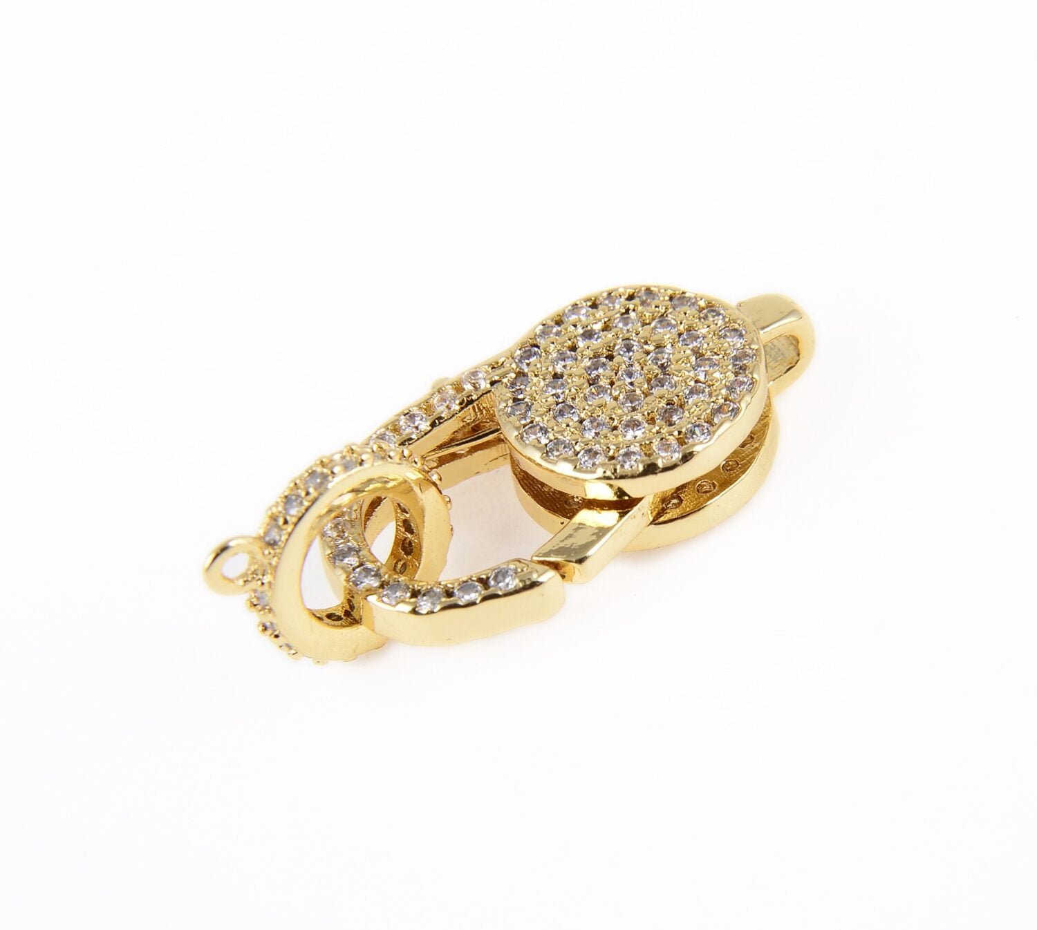 18K Gold Filled Cubic Zirconia Micro Pave, Lobster Claw Clasps, Gold Lobster Clasp, Crystal Pave, Micro Pave Charms, 24x11mm, CL289