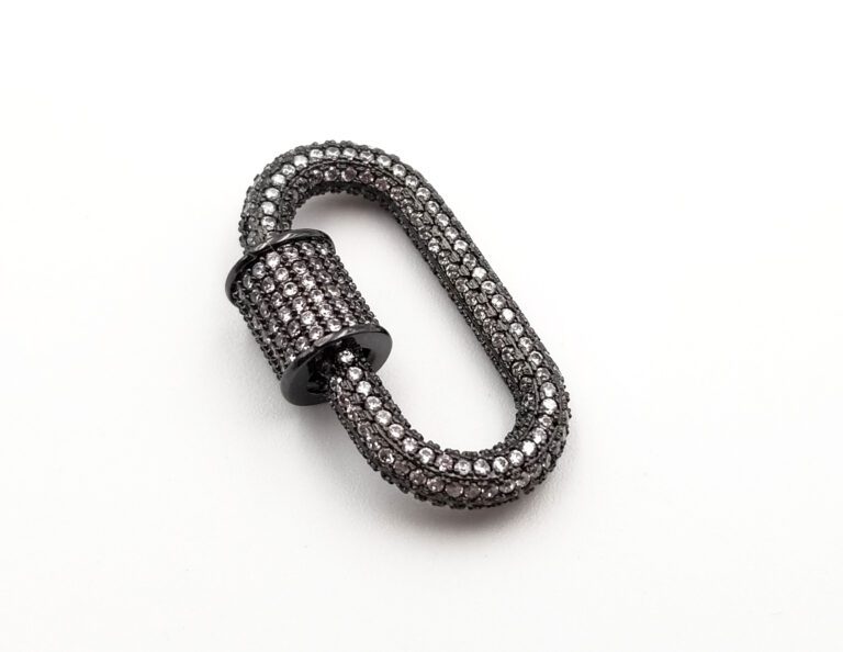 24K Gold Filled Oval Screw Clasp, Screw Clasp, Buckle Clasp, Pave Large Clasp, Interlocking Clasp, Pave Clasp, 26x14mm, CL331
