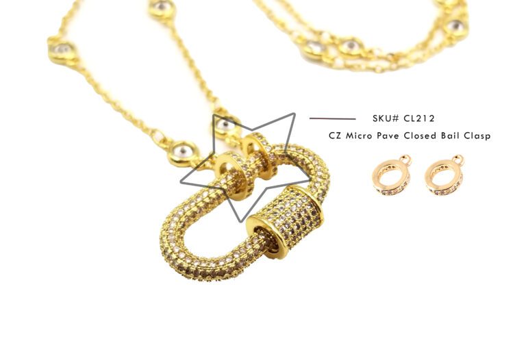 24K Gold Filled Oval Screw Clasp, Screw Clasp, Buckle Clasp, Pave Large Clasp, Interlocking Clasp, Pave Clasp, 26x14mm, CL331