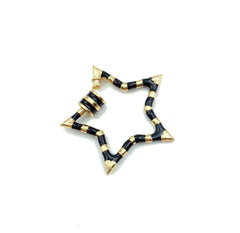 24K Gold Filled Enamel Star Screw Clasp, Star Clasp, Screw Clasp, Bracelet Clasp, Necklace Clasp, Star, Clasps, 31mm, CL377