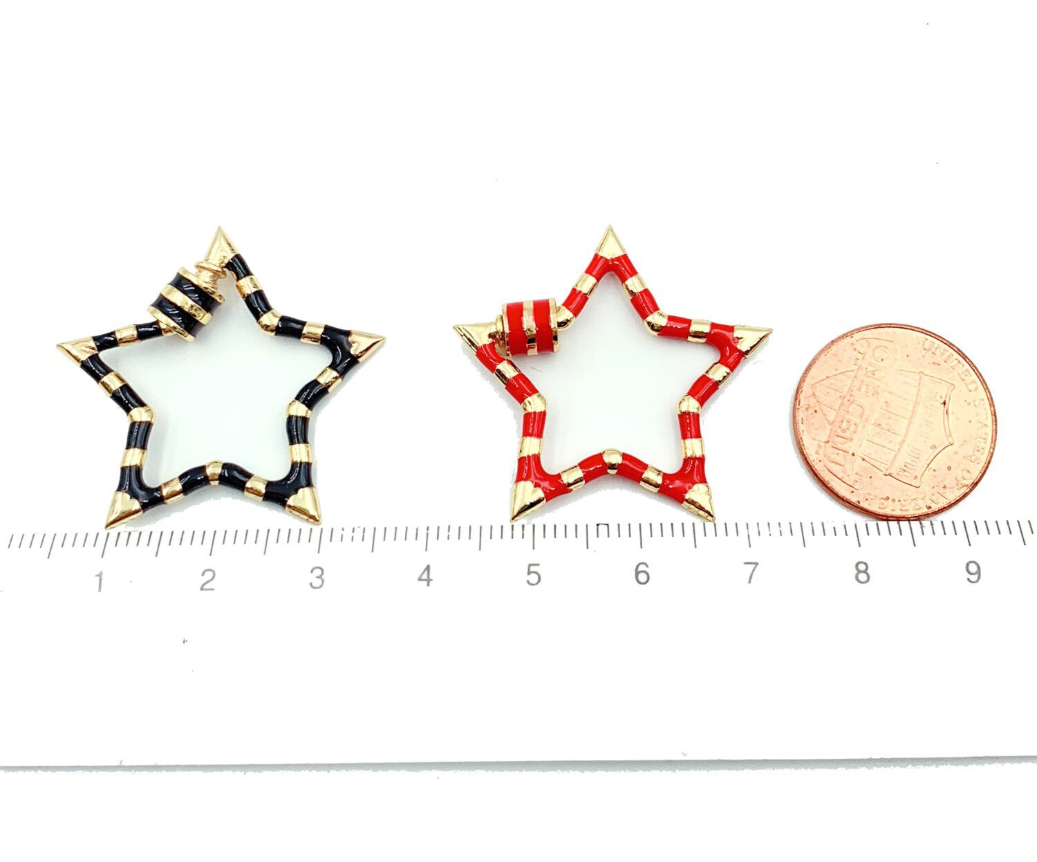 24K Gold Filled Enamel Star Screw Clasp, Star Clasp, Screw Clasp, Bracelet Clasp, Necklace Clasp, Star, Clasps, 31mm, CL377