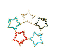 24K Gold Filled Enamel Star Screw Clasp, Star Clasp, Screw Clasp, Bracelet Clasp, Necklace Clasp, Star, Clasps, 31mm, CL377