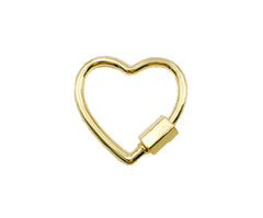 24K Gold Filled Heart Gold Plated Carabiner Clasp, Heart Screw Clasp, Heart Clasp, Carabiner Clasp, Necklace Clasp, Bracelet Clasp, 21x21mm, CL411