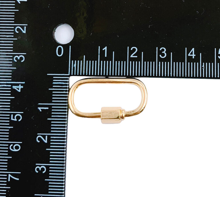 18K Gold Filled Oval Carabiner Clasp, Gold Oval Clasp, Screw Lock Clasp, Carabiner Clasp, Necklace Clasp, Bracelet Clasp, 20/24/27mm, CL416