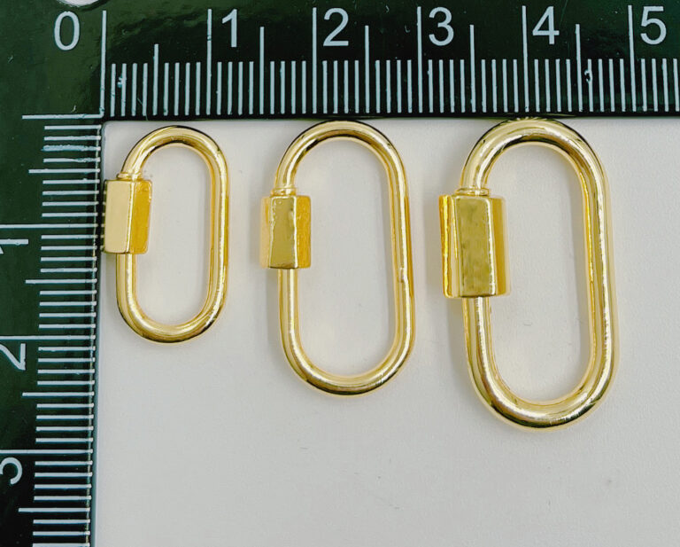 18K Gold Filled Oval Carabiner Clasp, Gold Oval Clasp, Screw Lock Clasp, Carabiner Clasp, Necklace Clasp, Bracelet Clasp, 20/24/27mm, CL416