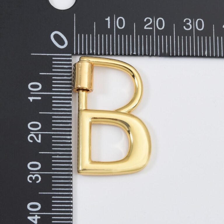 22K Gold Filled Plated Clasp, Initial Letter Screw Lock Clasp, Alphabet Letters, Carabiner Lock, Gold Lock, Interlocking Clasp, 29x24mm, CL427