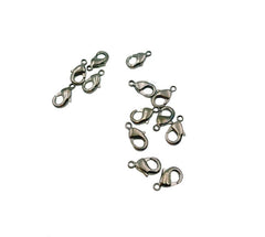 Lobster Claw Clasp, Gunmetal Black Rhodium Lobster Clasp Rhodium Over Brass, Lobster Clasps, 10mm, 12mm, Small/Medium, CL428