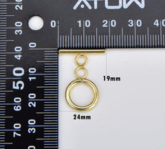 18K Gold Filled Toggle Clasp, OT Clasp for Jewelry Making Supply, 16X14MM, CL444