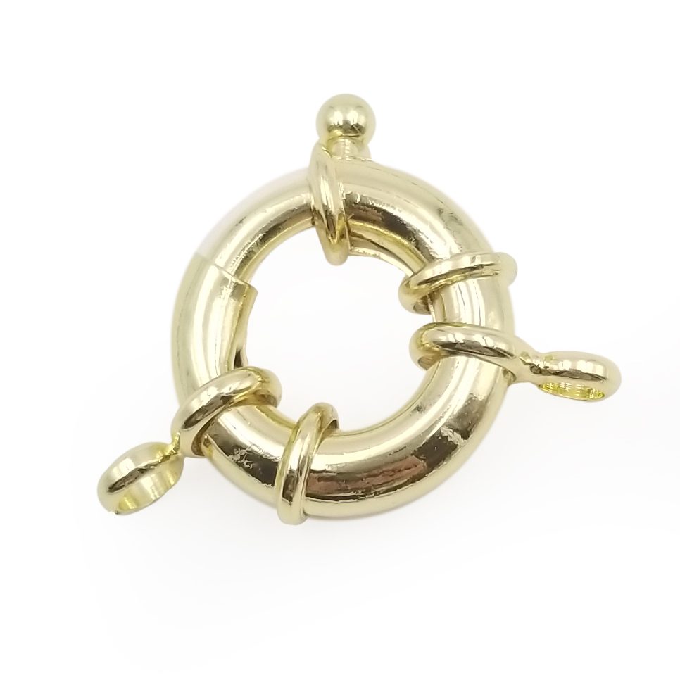 18K Gold Filled Sailor’s Clasp, Large Spring Ring Include Loops for Large Necklace, Bracelet Findings, 20x15mm, CL445