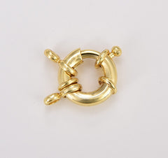 18K Gold Filled Sailor’s Clasp, Large Spring Ring Include Loops for Large Necklace, Bracelet Findings, 20x15mm, CL445