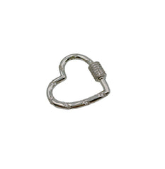 14K Gold Filled Heart Carabiner Clasp, Gold CZ Screw Clasp Micro Pave Heart with Screw On Mechanism, Carabiner Clasp, 30x30mm, CL446