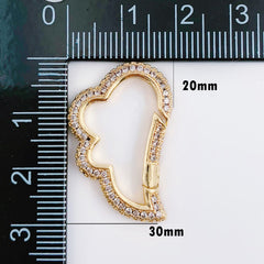 14K Gold Filled Snap Clasp, CZ Micro Pave Snap Clasp, Cloud Clasp, CL448D