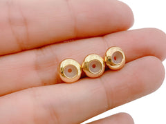 14K Gold Filled Rondelle Rubber Stopper Beads, Spacer Beads Charm Holder, 8mm Stopper beads 1mm Hole, CL450