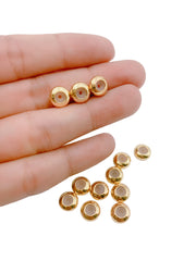 14K Gold Filled Rondelle Rubber Stopper Beads, Spacer Beads Charm Holder, 8mm Stopper beads 1mm Hole, CL450