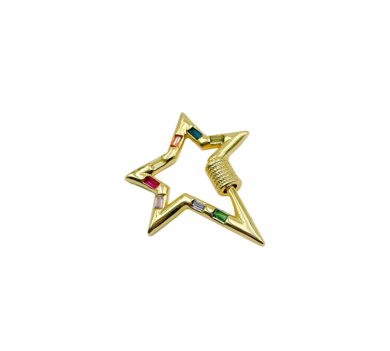 14K Gold Filled Star Clasp, Screw Clasp, Cubic Zirconia, CL456B