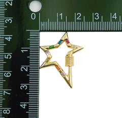 14K Gold Filled Star Clasp, Screw Clasp, Cubic Zirconia, CL456B