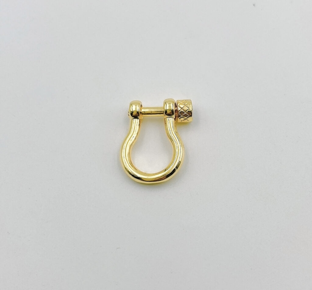 18K Gold Filled Screw Clasp Lock, Anchor Shackle, Gold Bracelet Clasps, Anchor Necklace, Sailor Bracelet Clasp Supply, 22x17mm, CL458
