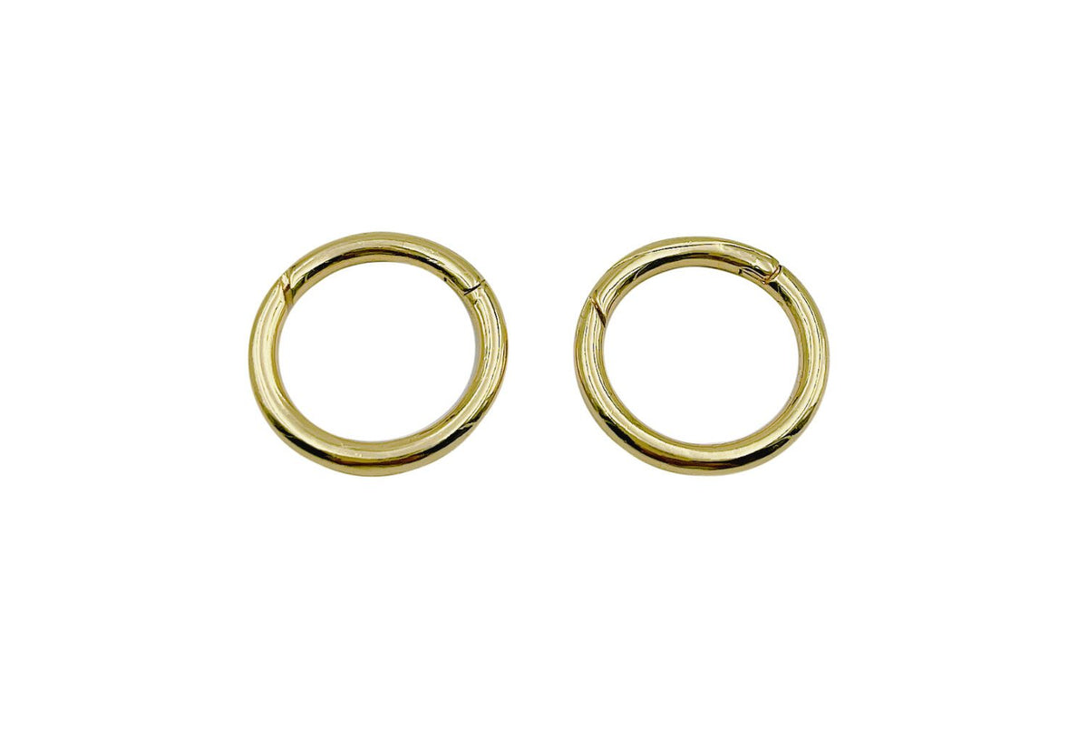 14K Gold Filled Spring Gate Ring Clasp, Push Gate Ring, Round Circle Ring, Charm Holder Clasp for Charm Holder Connector, 20mm, CL462