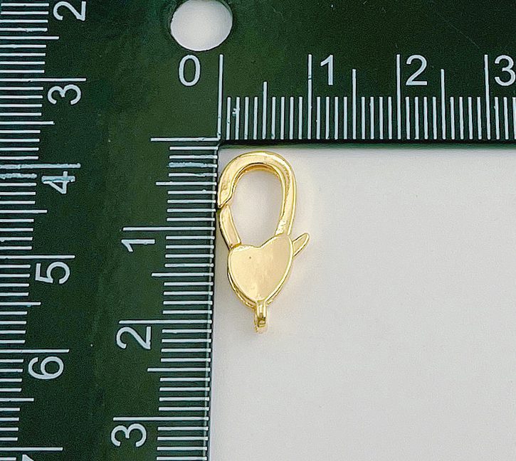 18K Gold Filled Thick Heart Lobster Claw Clasp, Heart Clasp, Laneyard Clasp Lobster Clasp for Bracelet, Necklace Jewelry Making Supply CL468