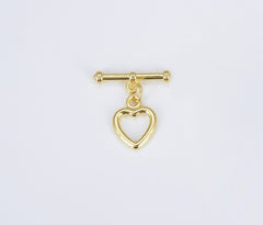 14K Gold Filled Heart Toggle Clasp, Toggle Clasp for Bracelet Necklace Jewelry Making Supply OT Clasp for Minimalist Jewelry, CL470