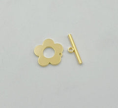 18K Gold Filled Flower Toggle Clasp 1 set, Dainty Flower Toggle Clasps OT Clasp for Bracelet Necklace Jewelry Making Supply, CL476