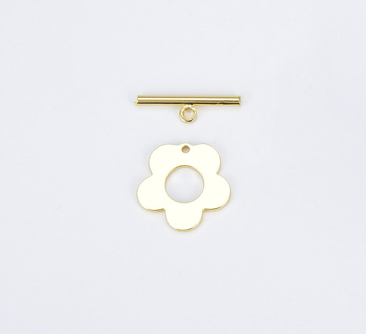 18K Gold Filled Flower Toggle Clasp 1 set, Dainty Flower Toggle Clasps OT Clasp for Bracelet Necklace Jewelry Making Supply, CL476