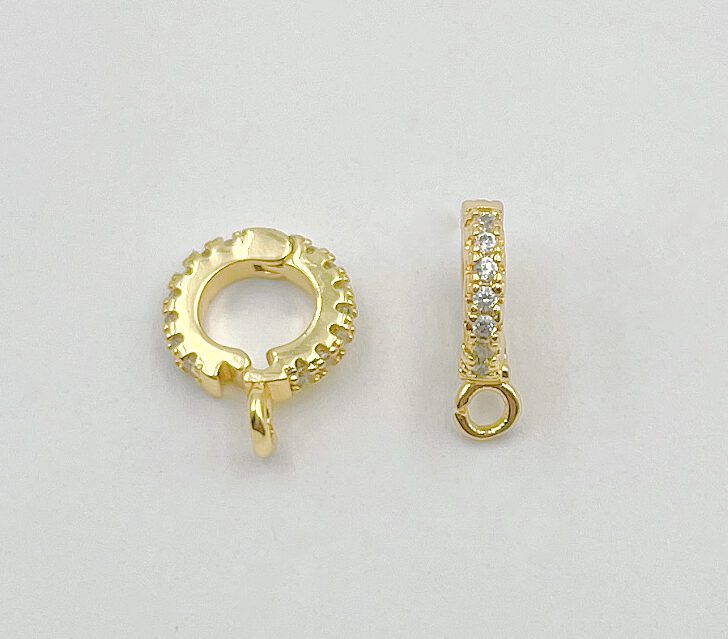 18K Gold Filled Cubic Zirconia Bail Clasp, Pendant Bail Clasp, CL477