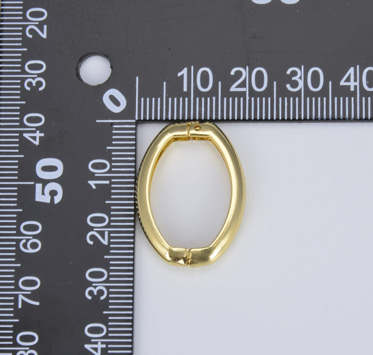 18K Gold Filled Dainty Twister Clasp, Oval Clasp, Shortener Twister Clip Clasp for Necklace Jewelry Making Supply, 26x20mm, CL482