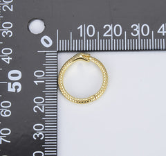 18K Gold Filled Dainty Snake Snap Clasp, Round Circle Snake Clasp, Charm Holder, Snake Clasp for Necklace Jewelry Making Supply, CL485