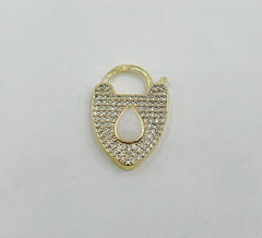 18K Gold Filled Dainty Teardrop Padlock Clasp, CL489