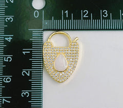 18K Gold Filled Dainty Teardrop Padlock Clasp, CL489