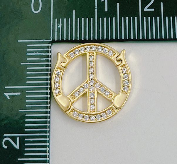 18K Gold Filled Peace Sign Buckle Clasp, CL491