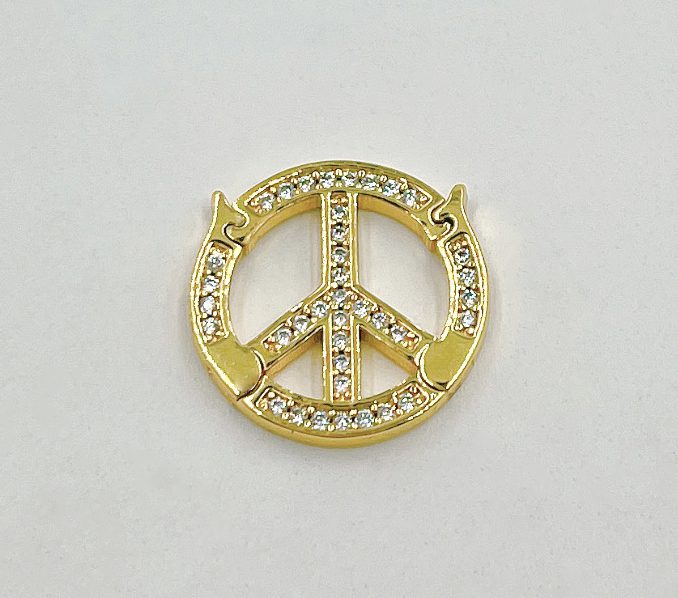 18K Gold Filled Peace Sign Buckle Clasp, CL491