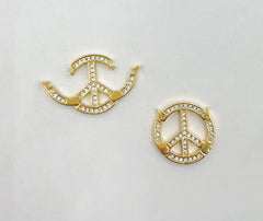 18K Gold Filled Peace Sign Buckle Clasp, CL491